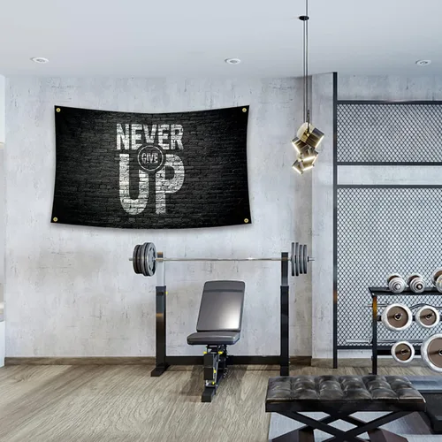Miniatura 4 de Bandera inspiradora con citas motivacionales que nunca te rindas, tapiz decorativo de pared de 3 x 5 pies, dormitorio universitario, gimnasio