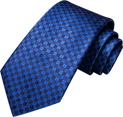 Miniatura 31 de Hi-Tie Corbata clásica de cachemira para hombre con pañuelo y gemelos a cuadros