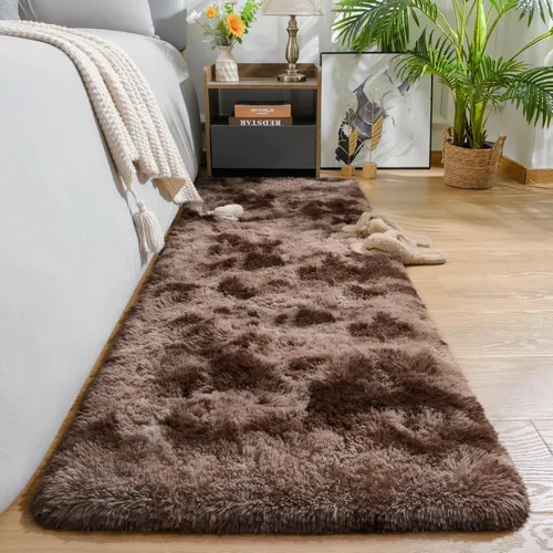 Miniatura 29 de AROGAN Alfombras de área suaves de arco iris para habitación de niñas de 6x9 pies, alfombras esponjosas de dormitorio para niñas, alfombra
