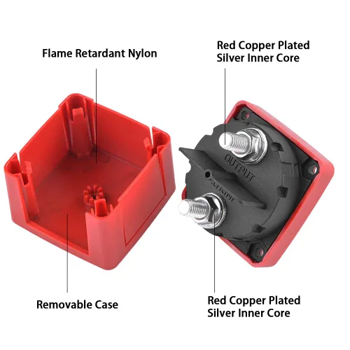 Miniatura 6 de Fydun - Interruptor de batería para barco, interruptor de perilla de batería de 300 A, 3 posiciones, doble circuito, desconexión de energía