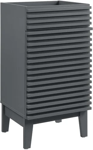 Miniatura 19 de Modway Gabinete de tocador de baño Render en negro - Lavabo no incluido