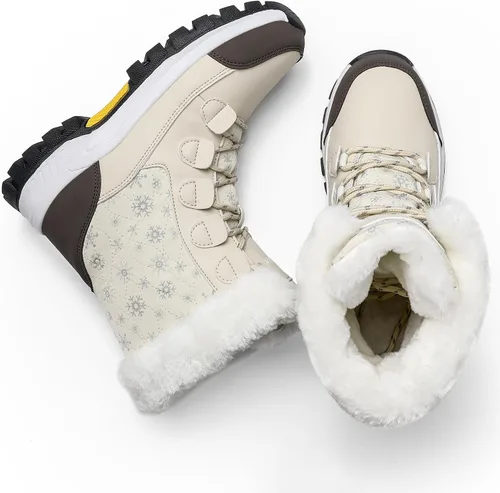 Miniatura 2 de COOJOY - Botas de nieve a media caña, peludas, e impermeables de mujer para el invierno