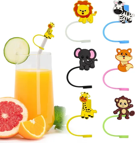 12 tapas de silicona reutilizables de grado alimenticio con temática de animales del bosque, adecuadas para bolsas de recuerdos de fiesta, fiesta de