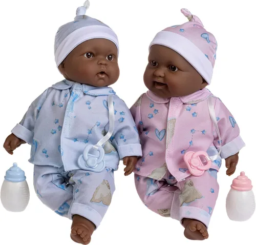 JC Toys Twins Berenguer Boutique - Muñecas de bebé de cuerpo suave realista de 13 pulgadas | Set de regalo para gemelos con trajes y accesorios