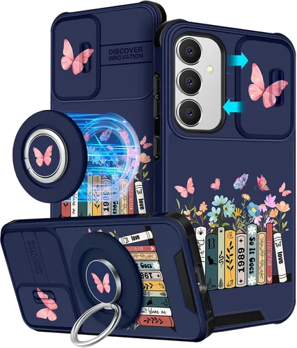 Miniatura 63 de Funermei Funda para teléfono Samsung Galaxy A15 5G - [2 en 1] Funda para teléfono de mujeres lindas chicas, diseño femenino de mariposa negra