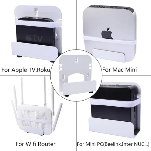Miniatura 8 de Gmailmall - Soporte de pared ajustable para módem para la mayoría de reproductores multimedia estrechos, compatible con Roku, router, Fire TV, M4