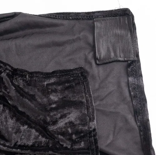 Miniatura 8 de Efavormart - Funda elástica para silla de banquete de terciopelo triturado y elastano negro con bolsillos para los pies, funda para silla de boda