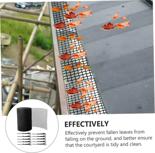 Miniatura 8 de Uonlytech 1 Unidades Anti-Caída Red Downspout Filtro de Red de Plástico Esgrima Malla Colador Jardín Pájaro Red Canaleta Cepillo Techo Canalón