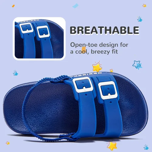 Miniatura 3 de HOBIBEAR Sandalias para niños y niñas, zapatos planos con punta cerrada, zapatos de agua para niños, zapatos de playa de verano (bebéniño pequeño)
