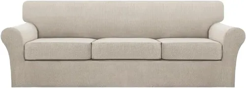Miniatura 139 de Turquoize 2 fundas para sillas de sala de estar, funda de sofá con fundas de cojín individuales, funda de muebles para sillas (silla, beige biscotti)