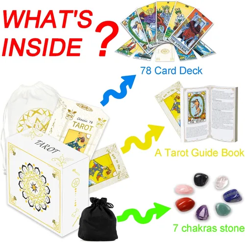 Miniatura 3 de IXIGER Cartas de tarot con guía (idioma español no garantizado), 78 cartas de tarot originales, juego de adivinación para principiantes y lectores
