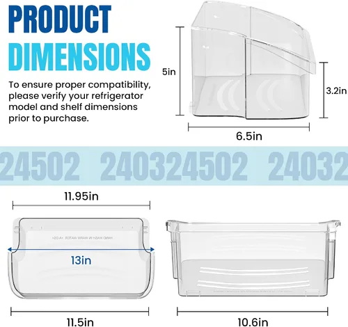 Miniatura 3 de AMI PARTS 240324502 Estante para puerta del refrigerador Compatible con Crosley, Frigi-daire, Kenmore Reemplazo 844402, AP2549806, PS429767