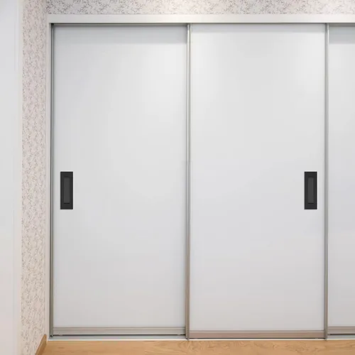 Miniatura 6 de Malimali Tiradores Empotrados al Ras para Dedos - Herrajes de Tirador de Puerta Rectangular de Acero Inoxidable Negro Mate de 6 Pulgadas