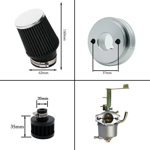 Miniatura 6 de JMCHstore Kit adaptador de filtro de aire de carburador de alto rendimiento para FRP GMB100 Coleman CT100U CC100X 98cc, motor Predator 79cc 3HP