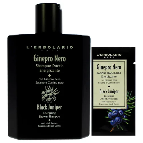 Miniatura 2 de L'Erbolario Champú de ducha energizante Black Juniper - Champú hidratante 2 en 1 y limpiador corporal - Purificador con comino negro - 8.4 oz