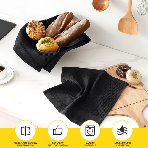 Miniatura 3 de Homaxy Juego de toallas de cocina y paños de cocina, 12 x 12 y 13 x 28 pulgadas, juego de 8 toallas de cocina 100% algodón, de tejido gofre, súper