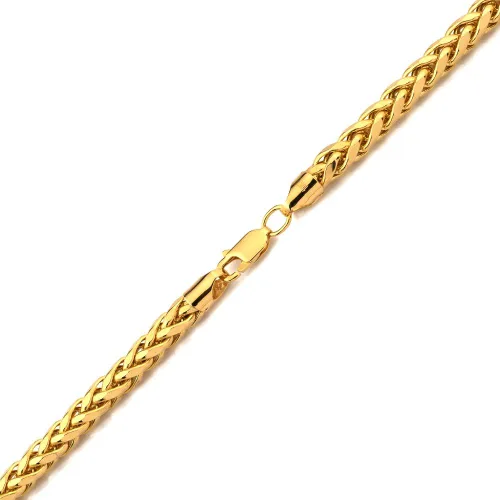 Miniatura 2 de Collar de cadena Franco de trigo redondo de 0.197 in de oro amarillo de 10 quilates (18 a 30 pulgadas)
