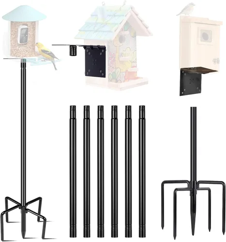 Poste para Comedero de Pájaros para Exterior, 1 Paquete de 109 Pulgadas de Poste para Nido de Pájaros para Exterior de Alta Resistencia, Soporte