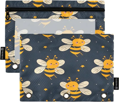 Miniatura 22 de Linda bolsa de lápices de bailarina para carpeta de 3 anillos, 2 bolsas para lápices con cremallera, estuche transparente con cremallera para Ballet
