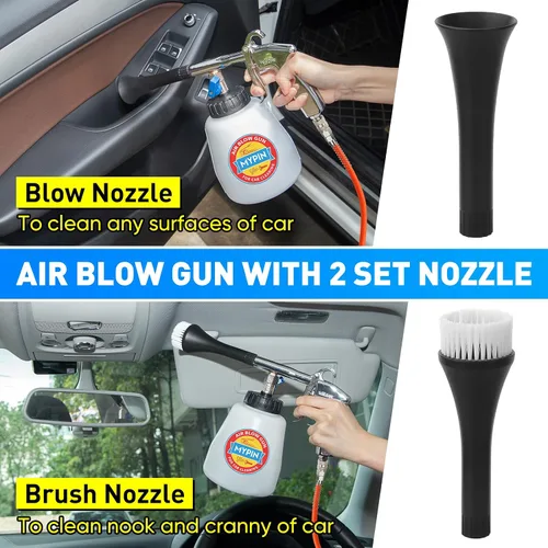 Miniatura 6 de Juego de pistola de limpieza de coche de aluminio con boquilla cónica, pistola de aire de alta presión de 6-9.2Bar con 2 juegos de boquilla, pistola