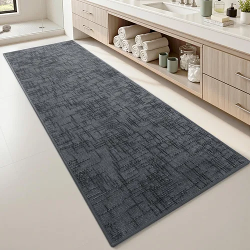 Miniatura 10 de AMOAMI Alfombra de Baño Antideslizante Súper Absorbente de Secado Rápido Alfombras de Baño para Piso de Baño Respaldo de Goma Lavable Alfombras