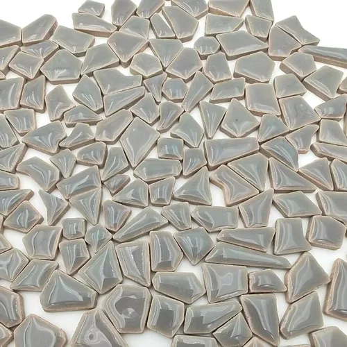 Miniatura 2 de 200g de azulejos de mosaico de cerámica para manualidades, azulejos de cerámica irregulares de 0.2"x0.8" de porcelana para decoración del hogar Gris