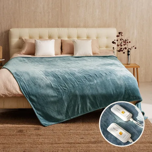 Miniatura 10 de JET'S HOME Manta térmica de 50 x 60 pulgadas, manta eléctrica de franela con certificación ETL, lavable a máquina, con 9 niveles de calefacción, 10