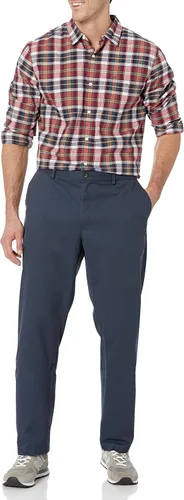 Miniatura 4 de Amazon Essentials - Pantalón chino para hombre de corte recto, resistente a las arrugas, con parte delantera lisa Azul Marino