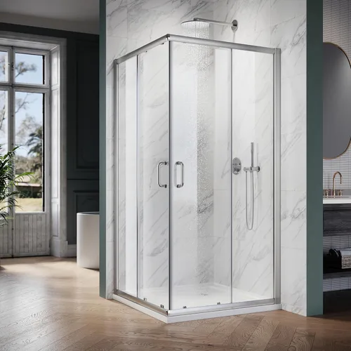 Miniatura 10 de ELEGANT Cabina de ducha esquinera de 36 pulgadas de profundidad x 36 pulgadas de ancho x 72 pulgadas de alto, puerta de ducha de esquina corredera