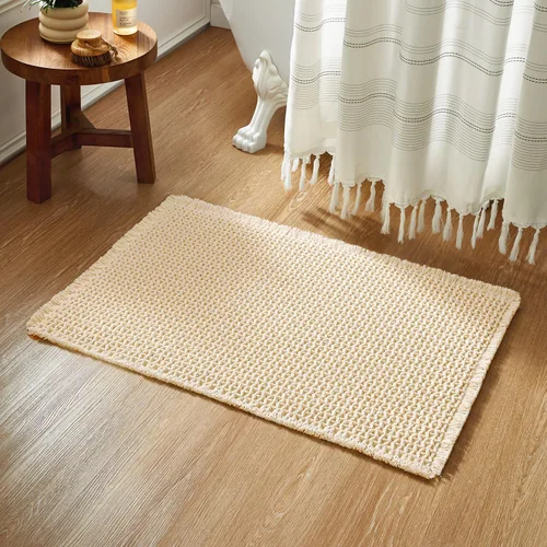 Miniatura 11 de TYUU Tapete de baño estilo gofre, tapete de baño bohemio, antideslizante, lavable, súper absorbente, de secado rápido, bonito tapete de baño