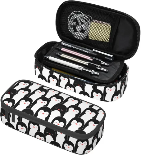 Miniatura 24 de Estuche organizador de lápices con patrón de gato negro, gran capacidad, papelería con cremallera, suministros escolares, bolsa para lápices