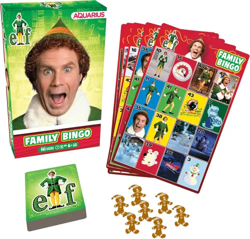 AQUARIUS Juego de bingo familiar de elfos, divertido juego de fiesta familiar para niños, adolescentes y adultos, regalo entretenido de noche de