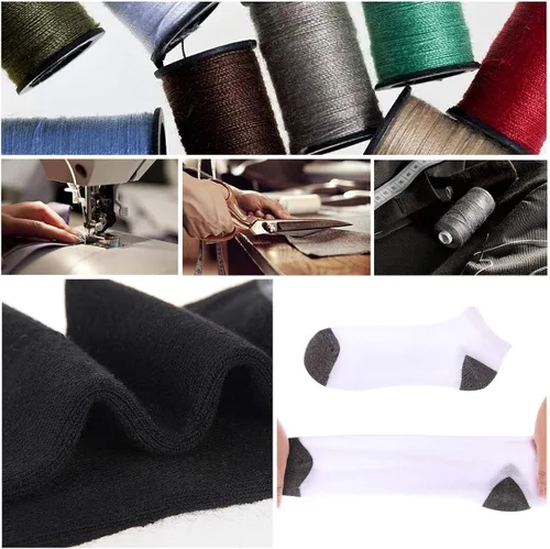 Miniatura 6 de COOVAN 10 pares de calcetines hasta tobillo acolchados para hombre paquete de 10 unidades de corte bajo cómodos transpirables calcetines casuales