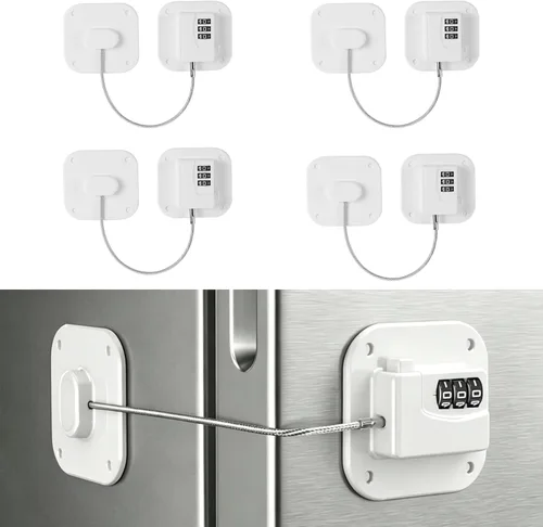 Miniatura 9 de Cerradura de refrigerador, cerraduras de refrigerador para niños, cerradura de congelador con combinación para refrigeradores, cajones, armarios