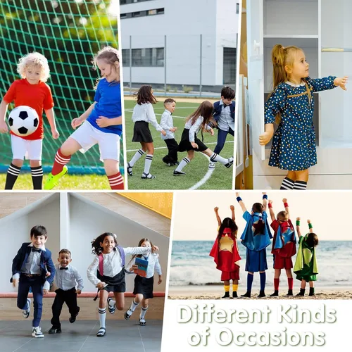 Miniatura 47 de Century Star Calcetines de fútbol de algodón para niños y jóvenes, calcetines de tubo suave, hasta la rodilla, calcetines deportivos largos