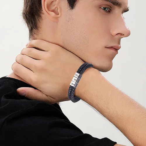 Miniatura 7 de Pulsera de cuero para hombre (mahua/matikou/yuanquan/8 Infinity)