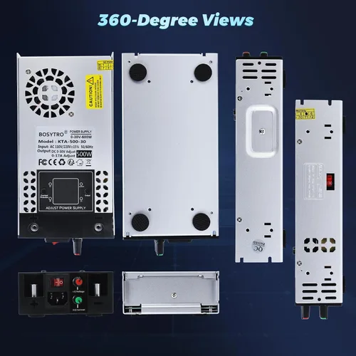Miniatura 8 de Convertidor de CA a CC mejorado 5V 12V 24V 30V DC Fuente de alimentación ajustable 0-30V 0-17A 500W Fuente de alimentación conmutada para tira LED