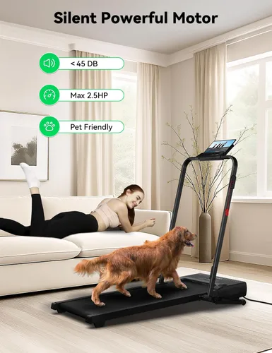 Miniatura 6 de FelFast Walking Pad Treadmill, 12% 5-Level Auto Incline, 2-in-1 Under Desk Foldable w/Remote Control, 12 HIIT Mode, 265 Lbs, 7.6 MPH Max, Portable