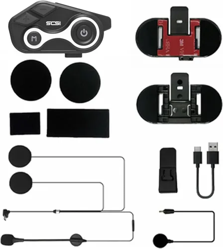 Miniatura 8 de Intercomunicador Bluetooth para motocicleta, 1000 m, sistema de comunicación para casco de moto, 2 usuarios, audífonos inalámbricos universales