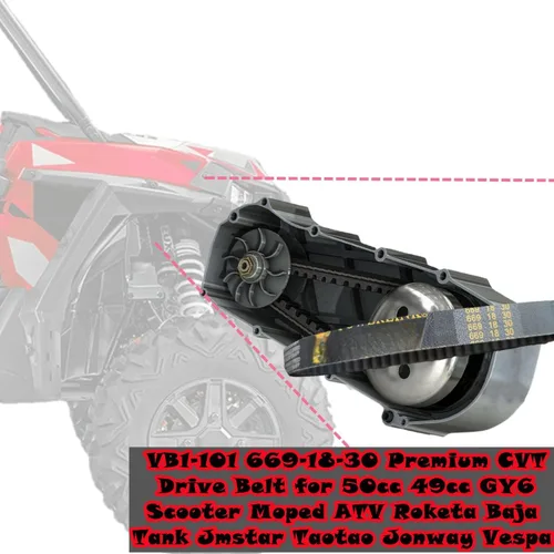 Miniatura 6 de Correa de transmisión 669-18-30 compatible con GY6 49cc 50cc 139QMB Caja corta Scooter Ciclomotor ATV Go Kart Roketa Taotao Vespa Jonway CVT Correa