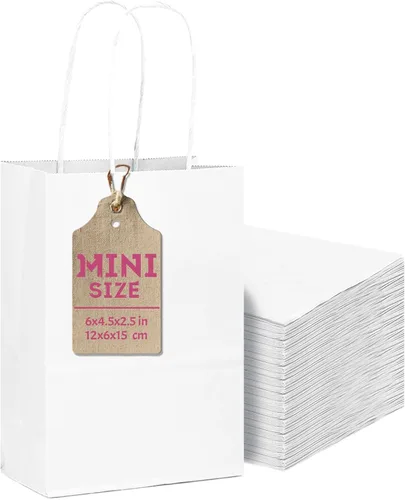 Miniatura 17 de qiqee Paquete de 50 bolsas de regalo de papel negro con asas a granel 13"x10.3"x4.6" bolsas de favor para fiestas de tamaño grande múltiples usos