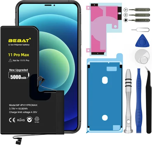 Batería de repuesto para iPhone 11 PRO MAX, batería de repuesto de polímero de iones de litio de alta capacidad de 5000 mAh para modelo A2218 A2161