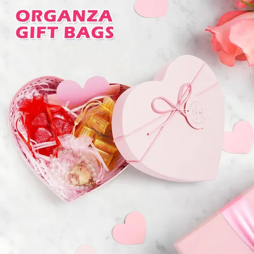 Miniatura 3 de ANZNKU Paquete de 50 bolsas de organza multicolor de 3 x 4 pulgadas, mini bolsas de regalo para regalos de Pascua, día de la madre, bolsa de joyería
