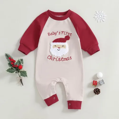 Miniatura 70 de FYBITBO Ropa de bebé niño niña Santa manga larga mono mameluco recién nacido primera Navidad traje de una pieza
