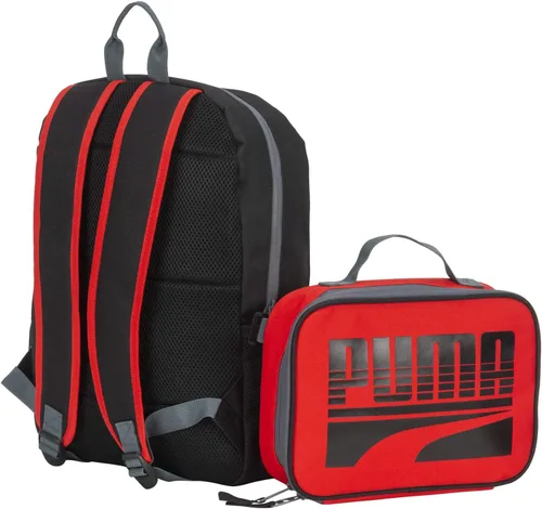Miniatura 3 de PUMA - Combo de juego de mochila y lonchera para niños NegroGrisRojo