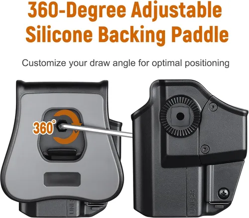 Miniatura 7 de Funda universal OWB para pistolas compactas y subcompactas, compatible con Glock 19/26/43/43X/43X MOS, FN Reflex, Hellcat pro, Taurus G2C, PSA