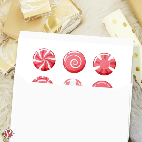 Miniatura 5 de 2026 Wishing You A Sweet Holiday! Tarjetas de felicitación – Caramelos de Navidad antiguos rojos y blancos – Saludos, invitaciones, agradecimientos