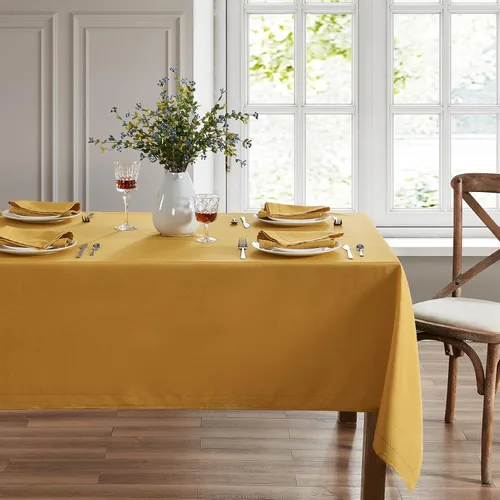 Miniatura 8 de Elrene Home Fashions Alison - Mantel de tela con diseño de bordado de ojo de buey y borde resistente a las arrugas, 132 x 70 cm, Rectangular