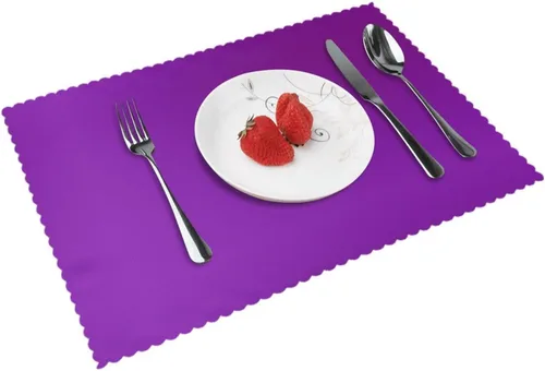 Miniatura 14 de Rectangular Placemats Set of 4, Heat Resistant Cartoon Banana Printed Kitchen Dining Table Mats