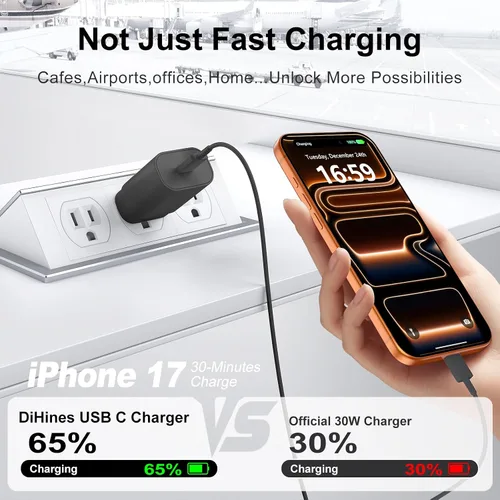Miniatura 3 de Cargador USB C de 30 W para iPhone 15/15 Pro Max/15 Pro/15 Plus/Samsung Galaxy S23 Ultra/S23/S23+/S22/S22 Ultra/S22+/S22+/S21 Ultra/S20 Ultra/Note